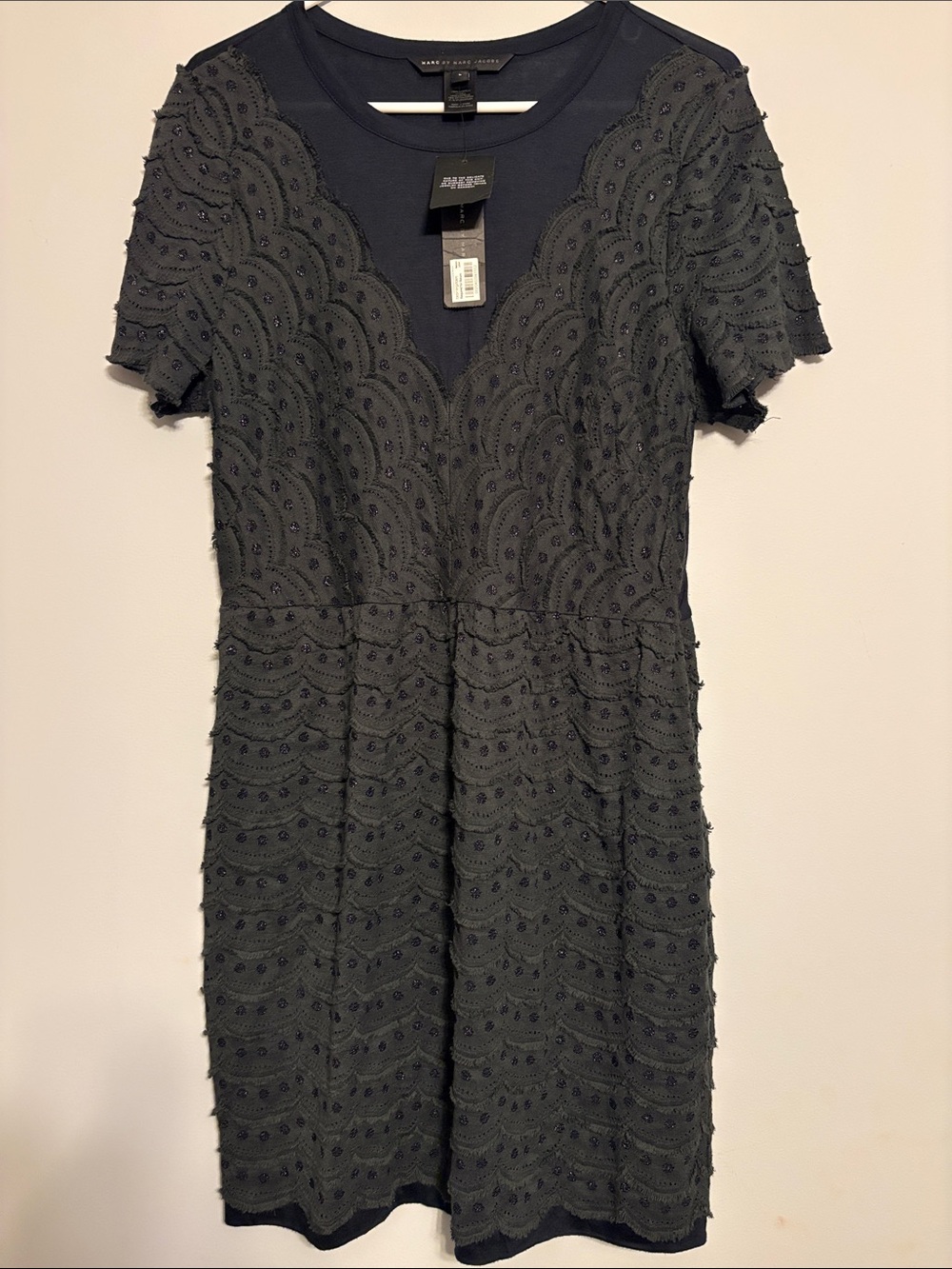 Marc by Marc Jacobs Black Lace-Overlay Short Dress